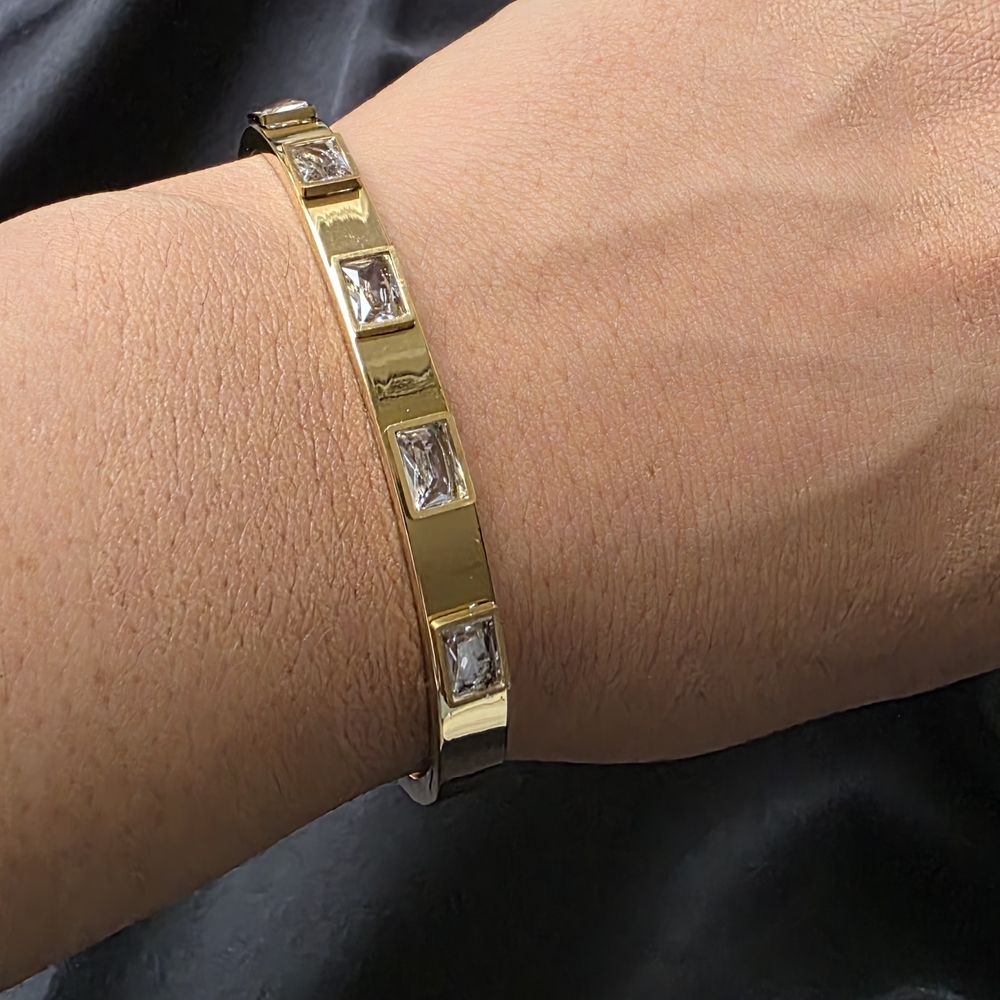 Elegant Gold Bracelet with Silver Accents
